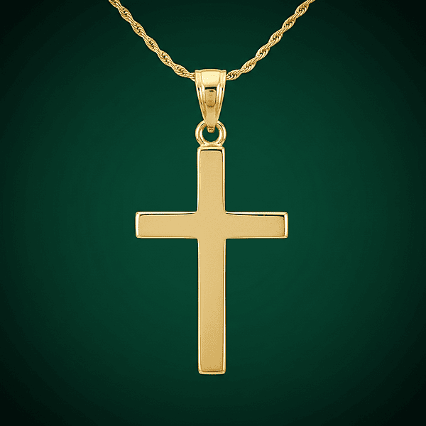 Minimal Cross Bevel Pendant
