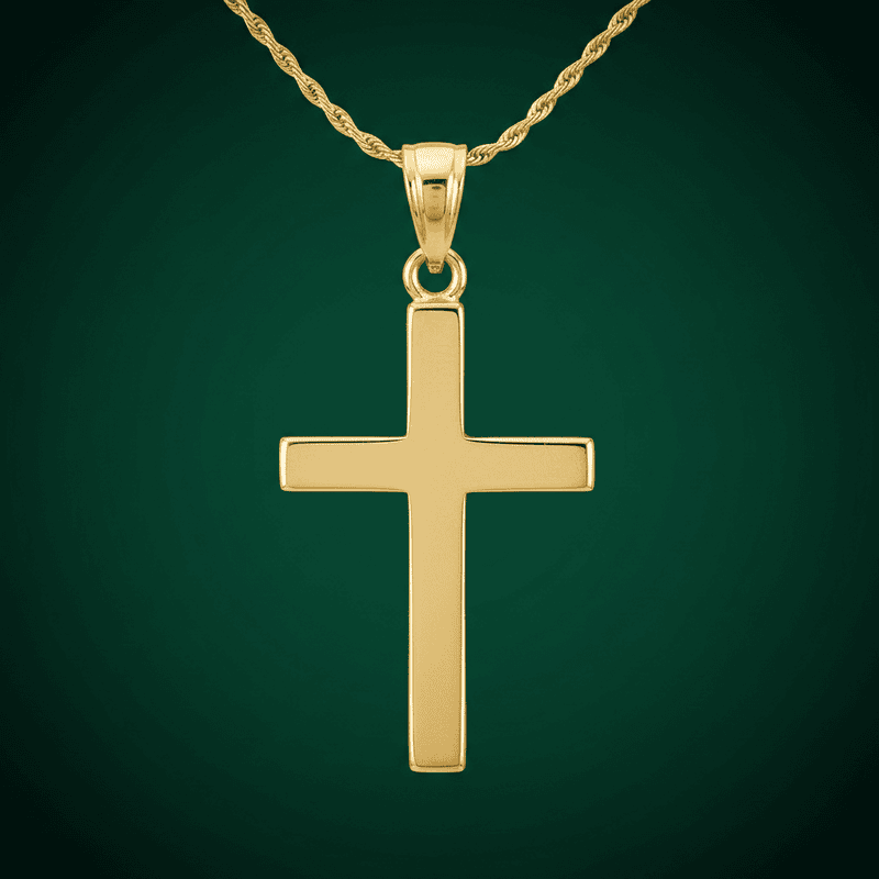 Minimal Cross Bevel Pendant