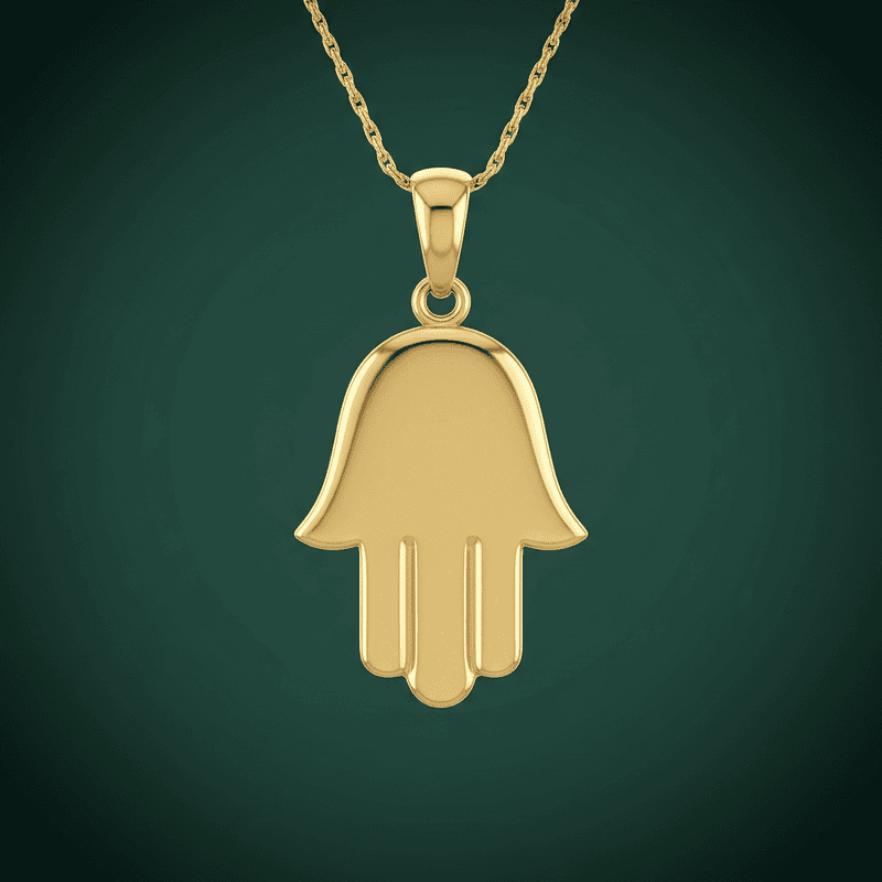 Hamsa Hand Solid Pendant