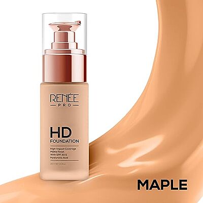 RENEE Pro Hd Foundation Full Coverage Matte Finish Lotion|Highly Blendable Formula With Spf30
