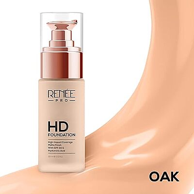 RENEE Pro Hd Foundation Full Coverage Matte Finish Lotion|Highly Blendable Formula With Spf30