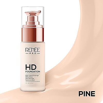 RENEE Pro Hd Foundation Full Coverage Matte Finish Lotion|Highly Blendable Formula With Spf30
