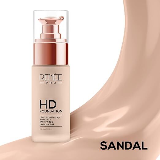 RENEE Pro Hd Foundation Full Coverage Matte Finish Lotion|Highly Blendable Formula With Spf30