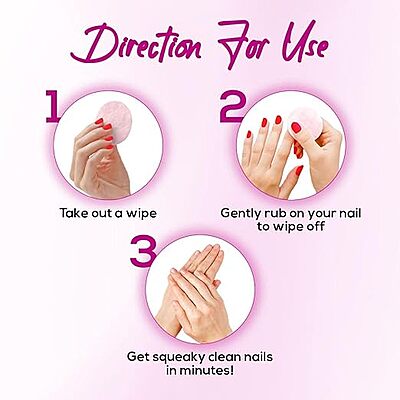 RENEE Nail Paint Remover Wipes, Easy & Hassle Free Nail Polish Removal
