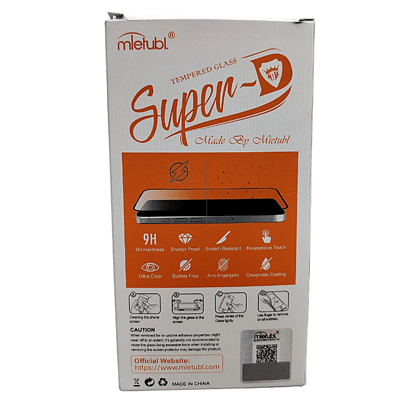 Mietubl Super-D Tempered Glass Screen Protector – Retail Box Pack | Clear Protection