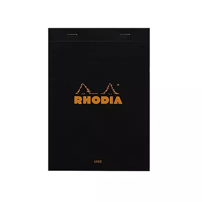 RHODIA Notepad 148mm X 210mm Soft Touch Pad A5 Note Pad Ruled 140 Pages (Black)