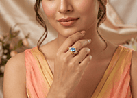 18 kt Gold Azure Sovereign Princess Ring