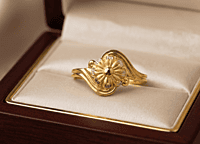 18 kt Gold Daisy Bypass Ring
