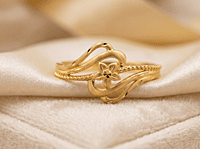 18 kt Gold Sculptural Floral Bypass Ring