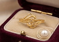 18 kt Gold Sculptural Floral Bypass Ring