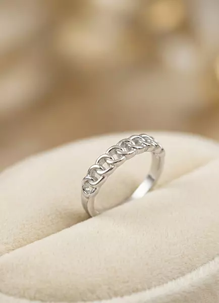 925 silver chain link ring