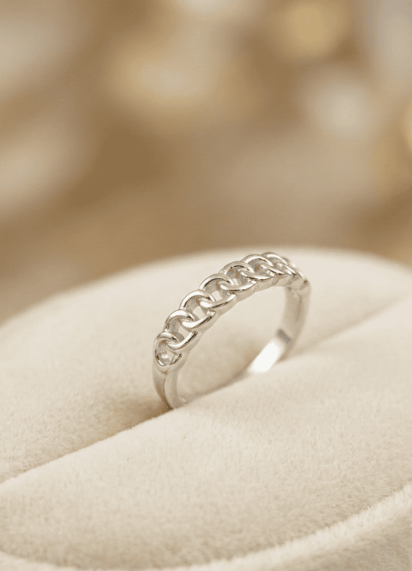 925 silver chain link ring