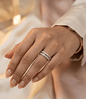 925 silver geometric pulse band ring