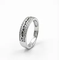 925 silver geometric pulse band ring