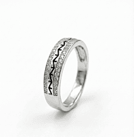925 silver geometric pulse band ring