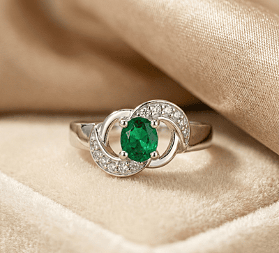 925 silver emerald embrace ring