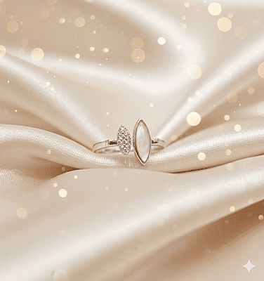 925 silver marquise duo ring