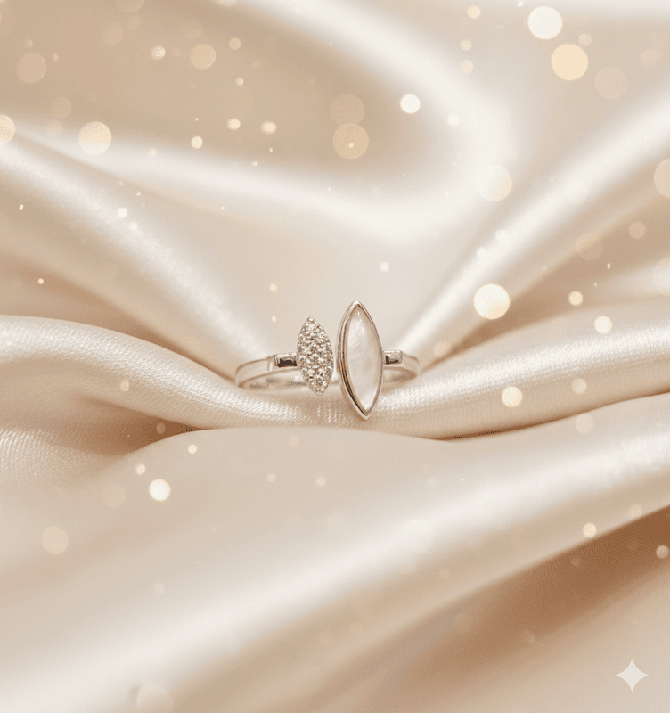 925 silver marquise duo ring