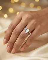 925 silver marquise duo ring