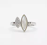 925 silver marquise duo ring