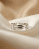 925 Silver Twin Echelon Men's Band - Small