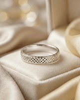 925 Silver Prism Facet Men's Band