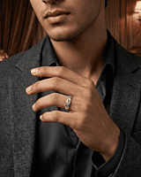 925 Silver Prism Facet Men's Band