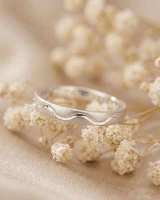 925 Silver Meridian Wave Men's Band