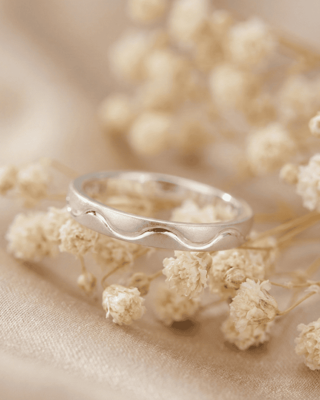 925 Silver Meridian Wave Men's Band