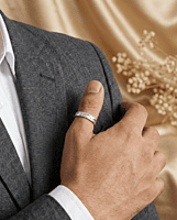 925 Silver Meridian Wave Men's Band