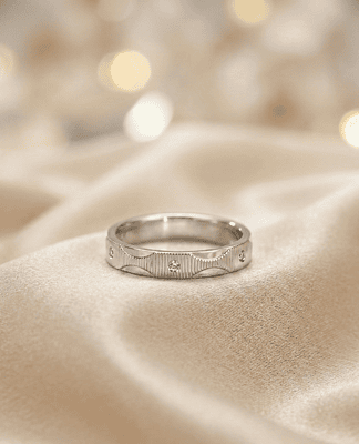 925 Silver Ribbed Men's Band