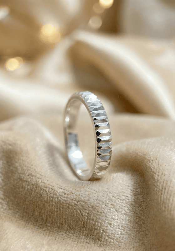 925 Silver Gear Cut Men's Band