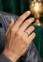 925 Silver Gear Cut Men's Band