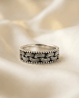 925 Sterling Silver Serpent's Current Men's Ring