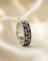925 Sterling Silver Serpent's Current Men's Ring