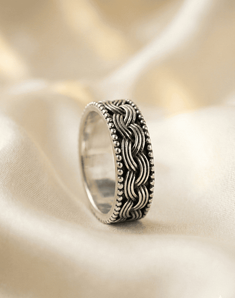 925 Sterling Silver Serpent's Current Men's Ring