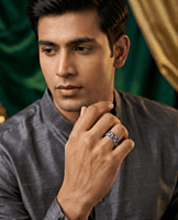 925 Sterling Silver Serpent's Current Men's Ring