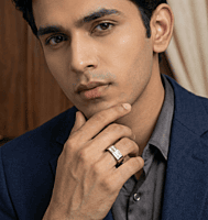 925 Silver Geometric Signet Men's Ring