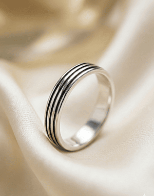 925 Silver Groovy Men's Band