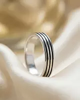 925 Silver Groovy Men's Band
