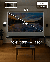Home Theatre Electric Floor Rising Projector Screen 16:9 – Motorized Retractable Design, Portable & Easy Setup for Movies, Gaming & Presentations