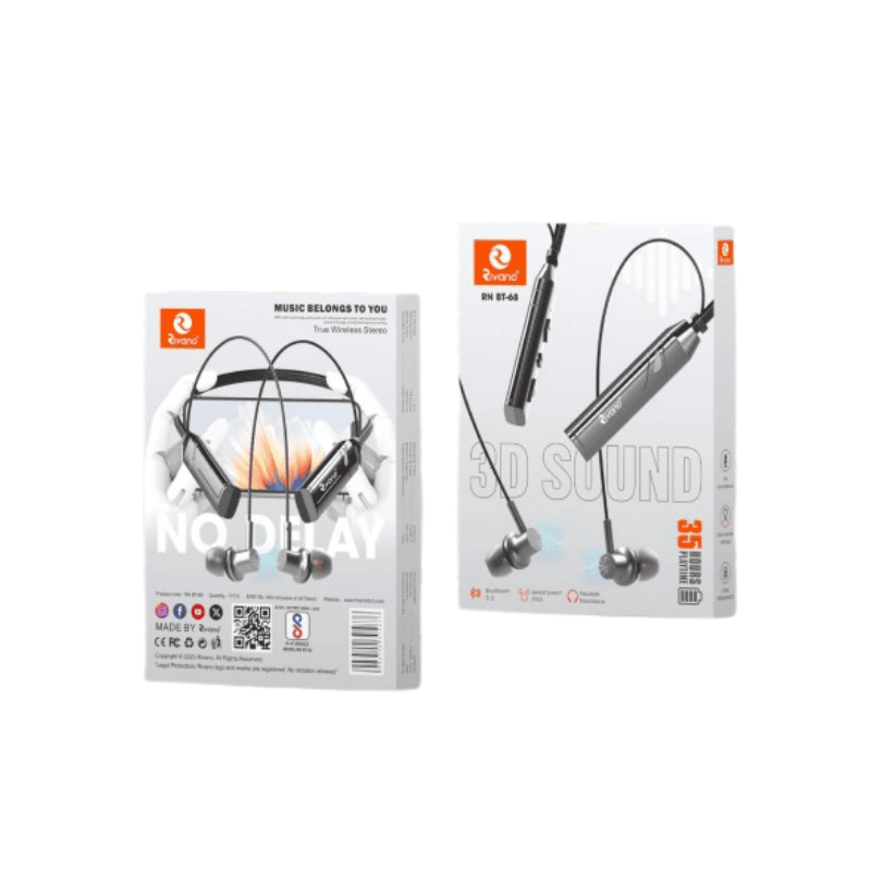 Rivano RNBT 68 Bluetooth Neckband – Wireless Audio | Comfortable Fit | Music & Calls