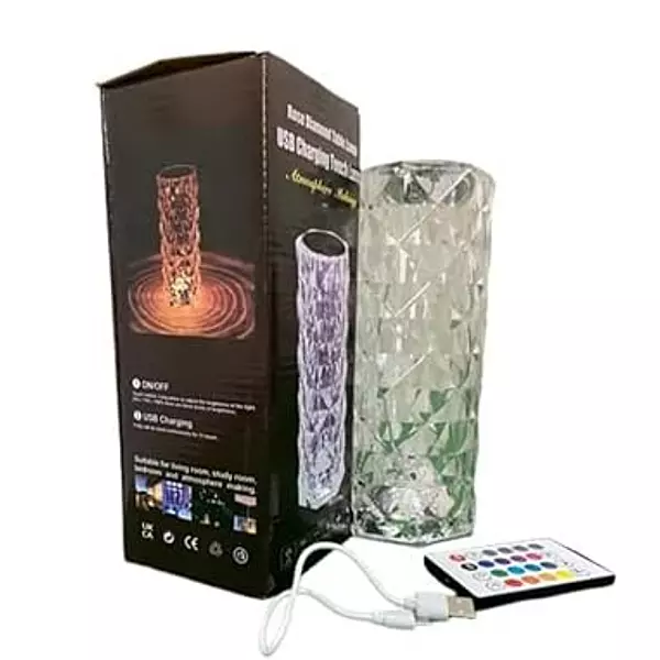 Zigdeal Rose Diamond Table Lamp – Crystal Touch Lamp | Elegant Lighting | Home Décor