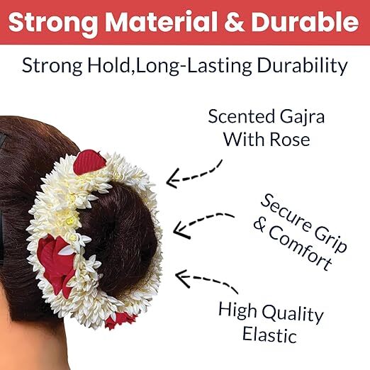 Scented Mogra Gajra Hair Accessories For Women & Girls - Hair Flower Bun Artificial