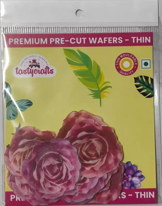 Edible Theme Topper Rose Flower Pink