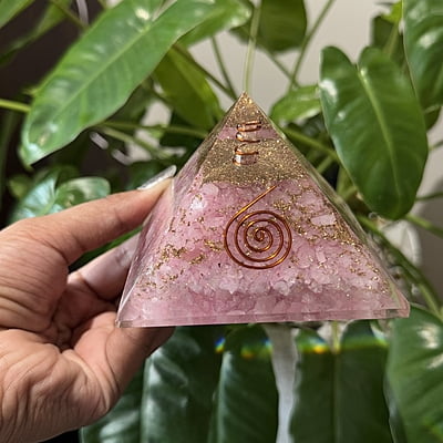 Rose Quartz Resin Pyramid Rose Quartz Resin Pyramid
