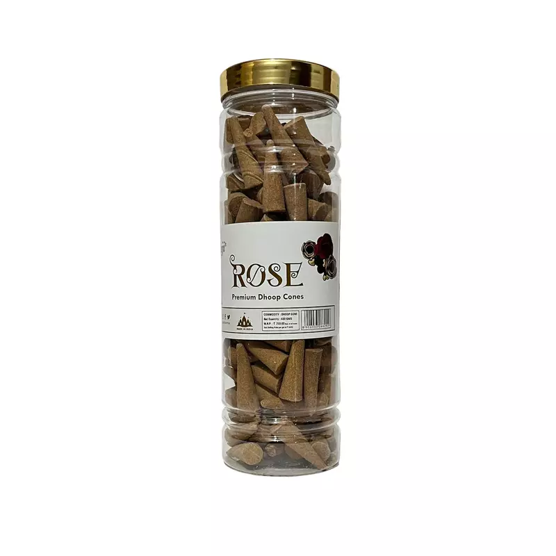 Balaji ROSE Premium Dhoop Cones Jar 400g