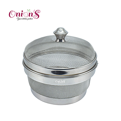 Onions Stainless Steel Fruit and Vegitable Basket with Lid Suitable for Dining Table Decor