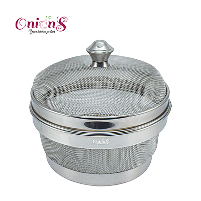 Onions Stainless Steel Fruit and Vegitable Basket with Lid Suitable for Dining Table Decor