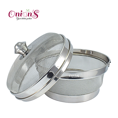 Onions Stainless Steel Fruit and Vegitable Basket with Lid Suitable for Dining Table Decor